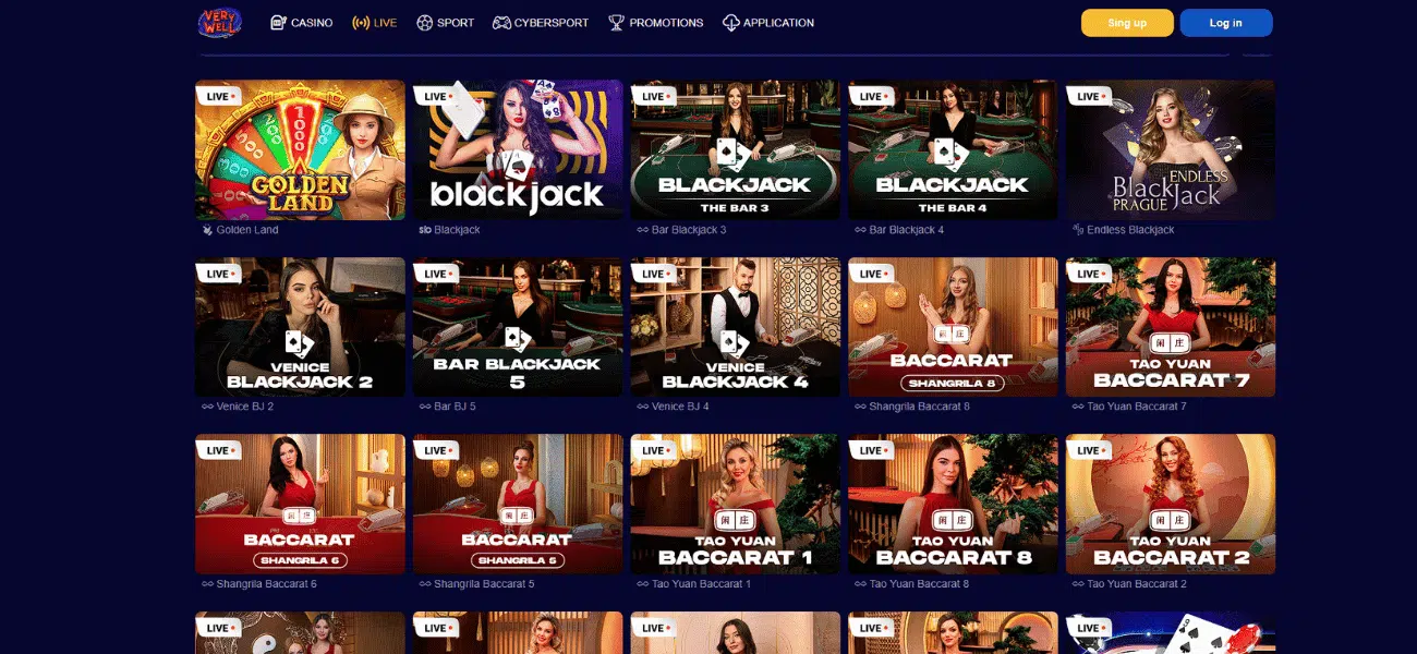 very well live casino