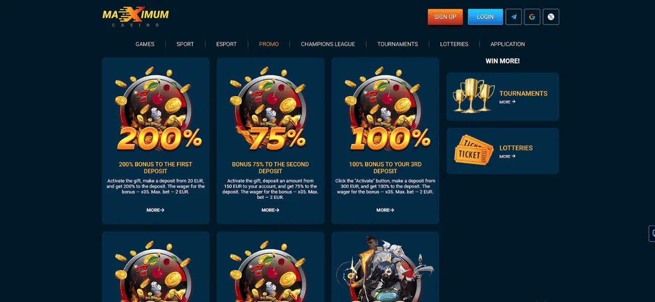 maximum casino promotions