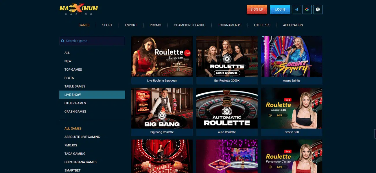 maximum live casino
