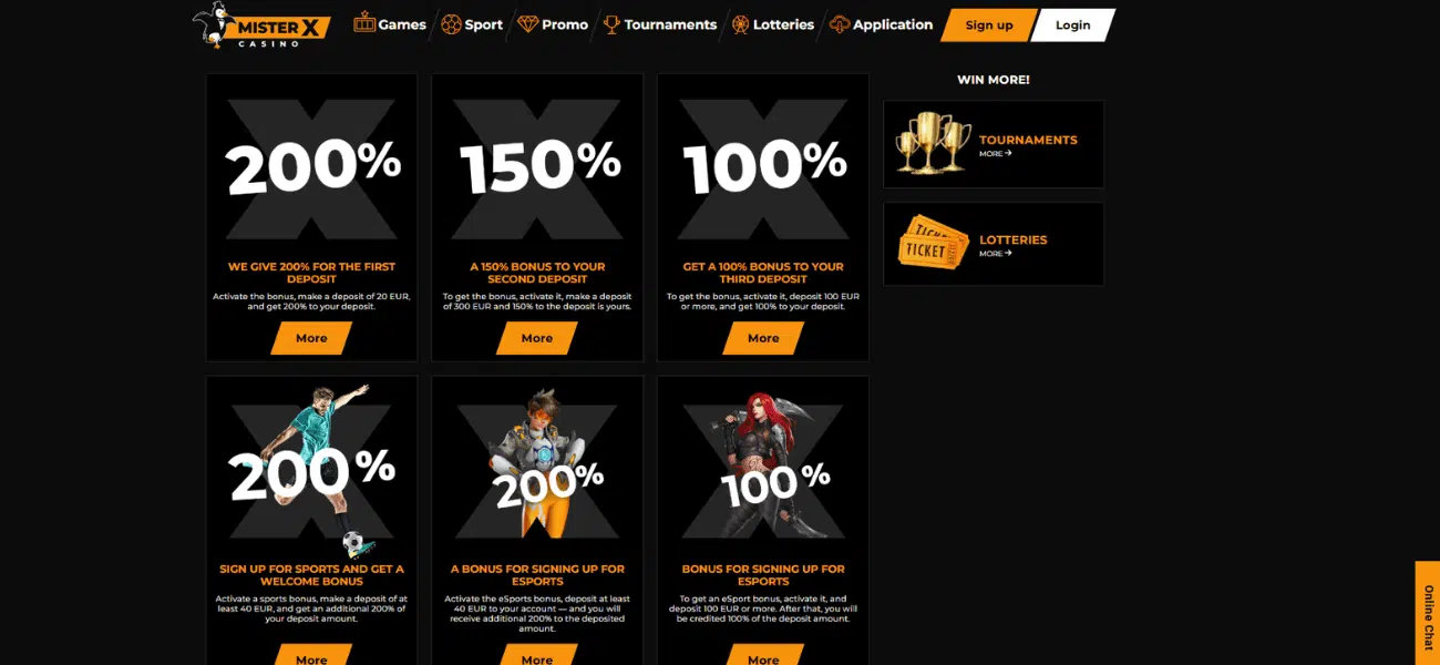 promotions at Mister X Casino