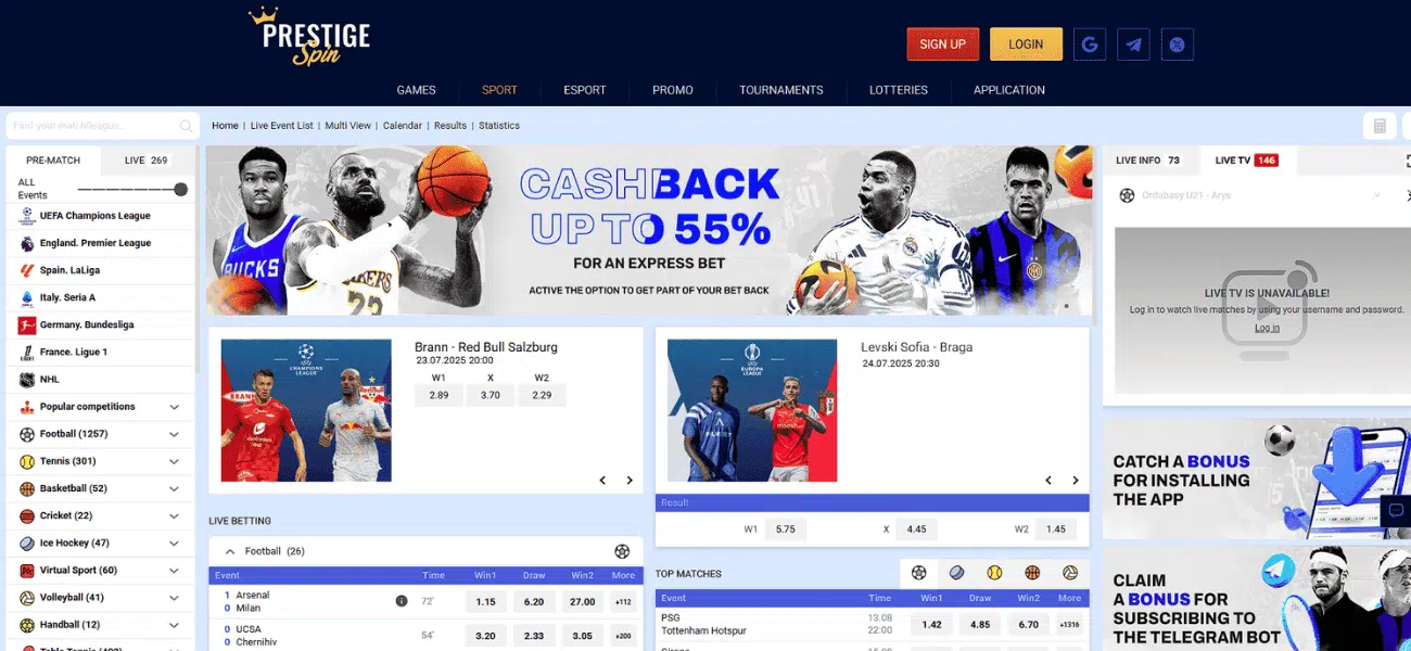 prestige spin bookmaker review