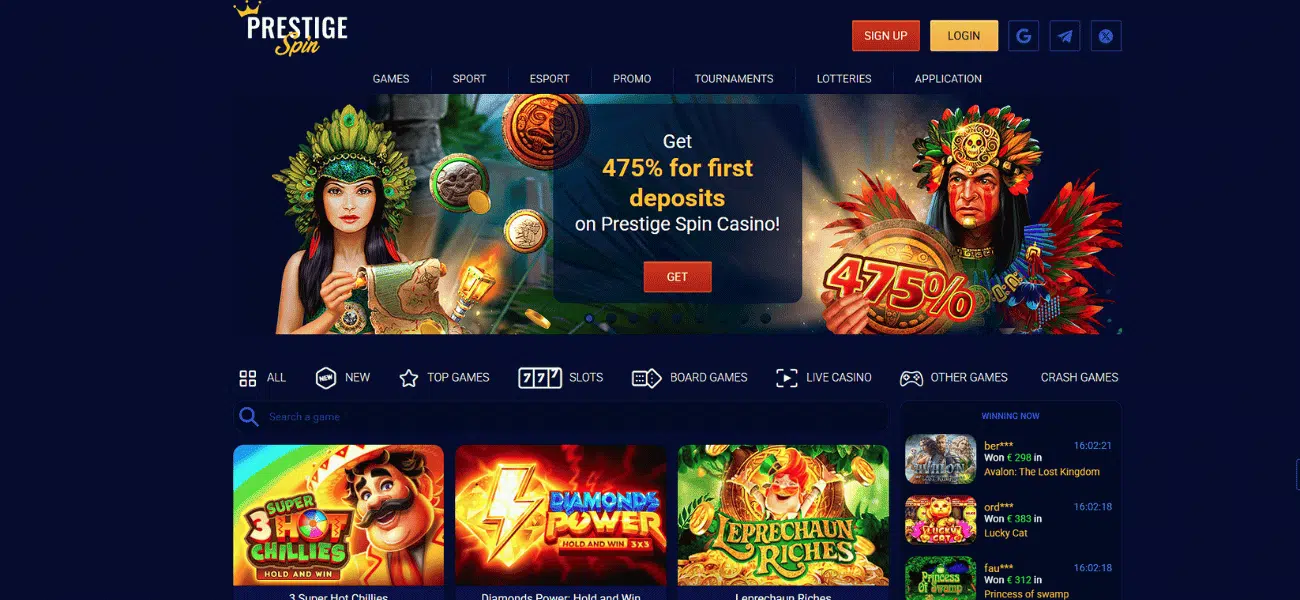 prestige spin casino review