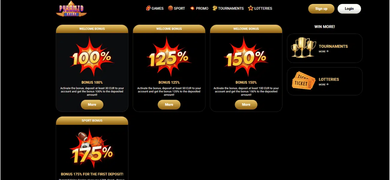 pyramid spins casino promotions