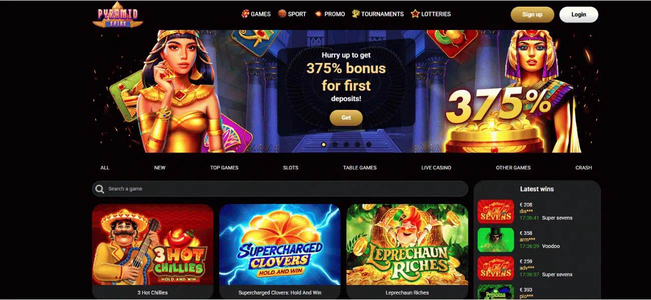 pyramid spins casino review