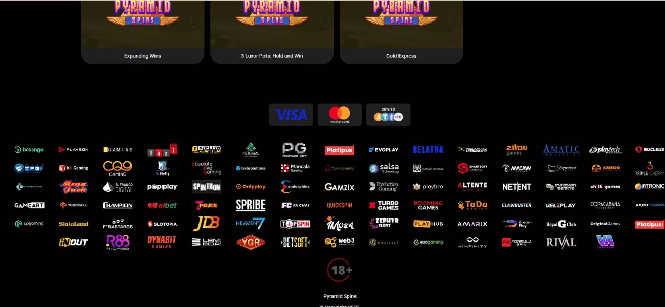pyramid spins game providers