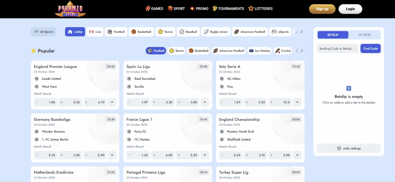pyramid spins sportsbook overview