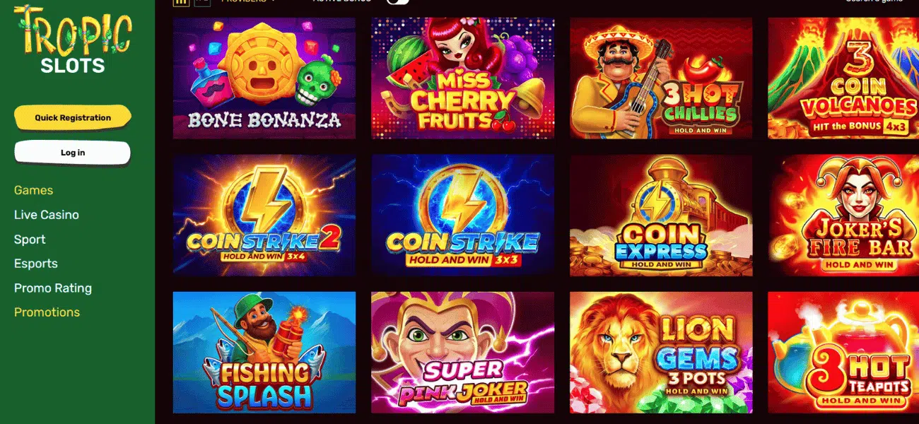 tropic slots casino slots