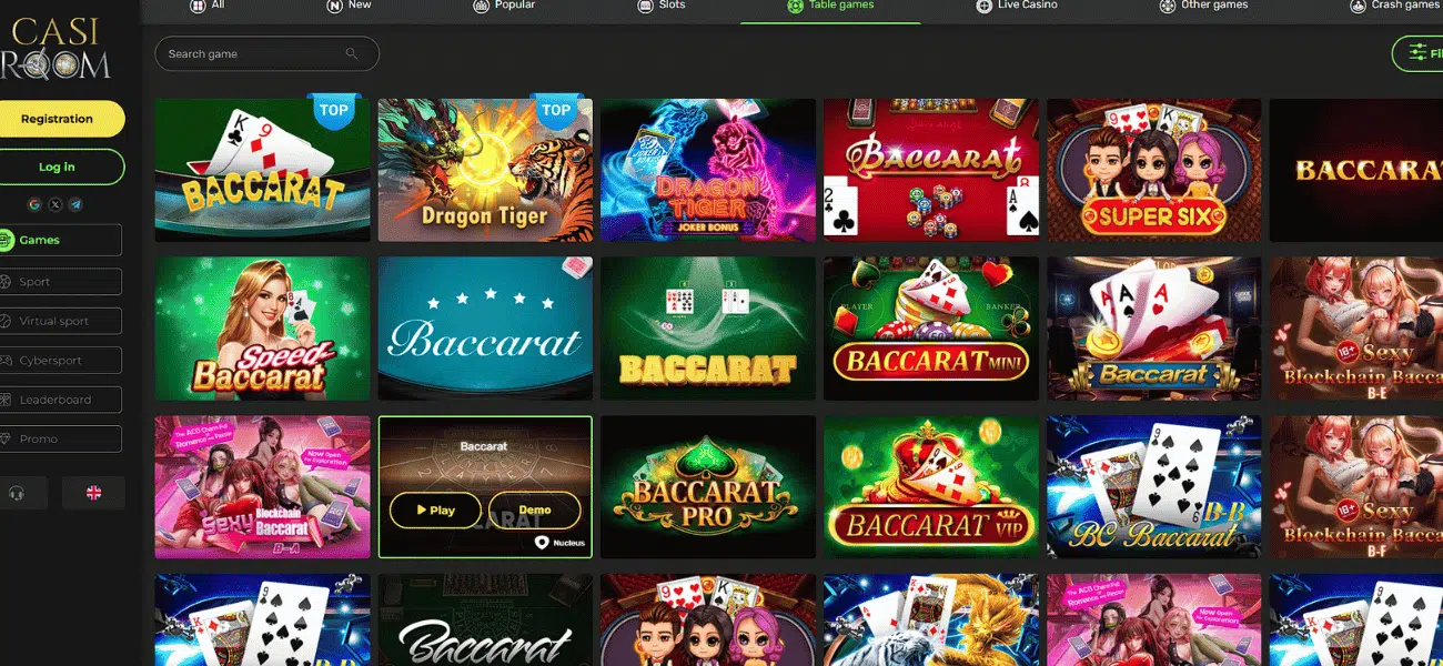 casiroom casino table games