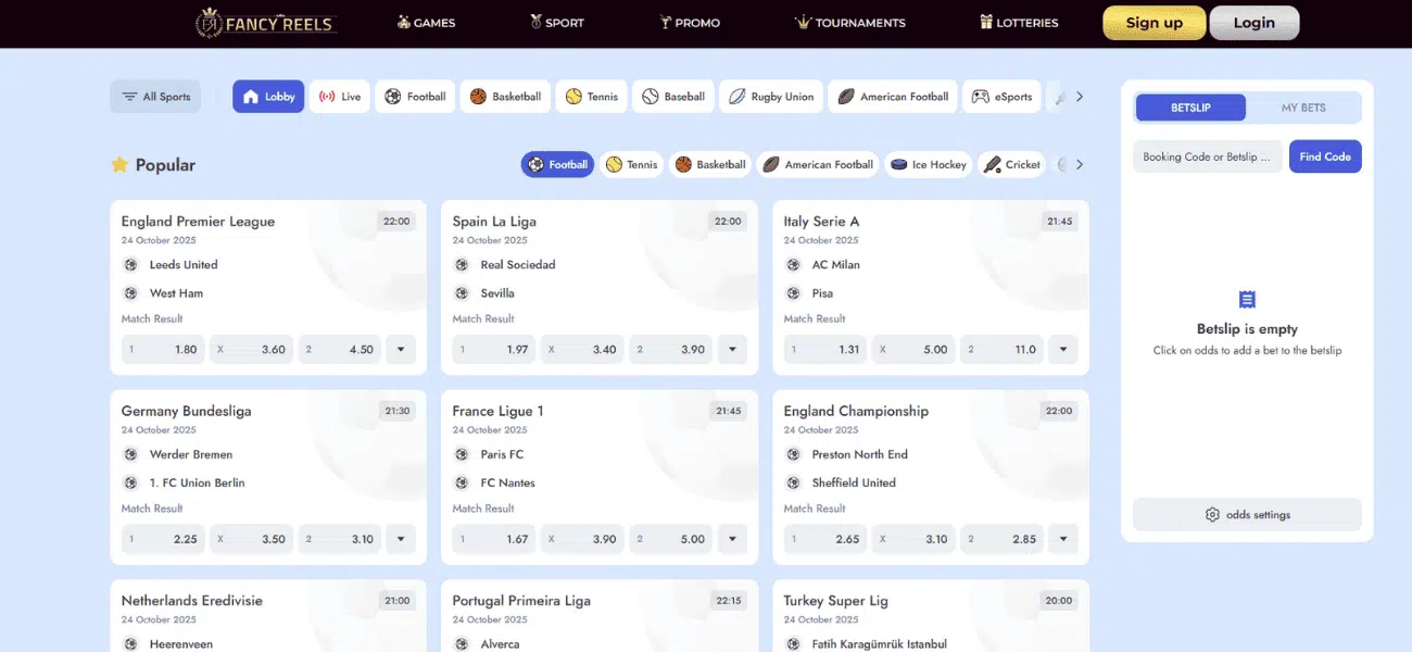 fancy reels sportsbook overview