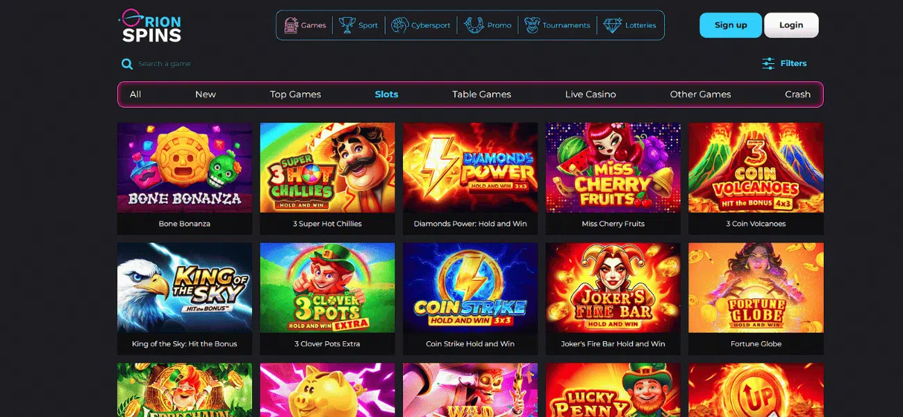 orion spins slots lobby