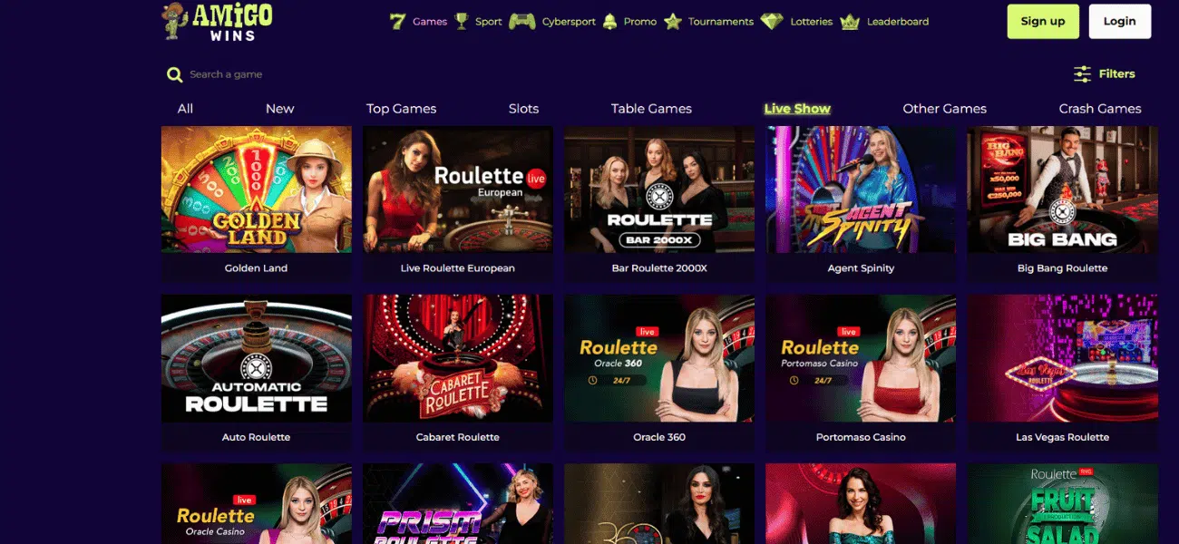 amigo wins casino live show