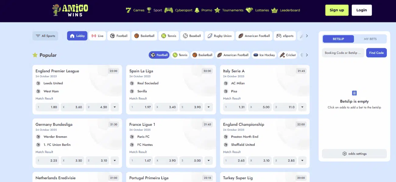 amigo wins sportsbook overview