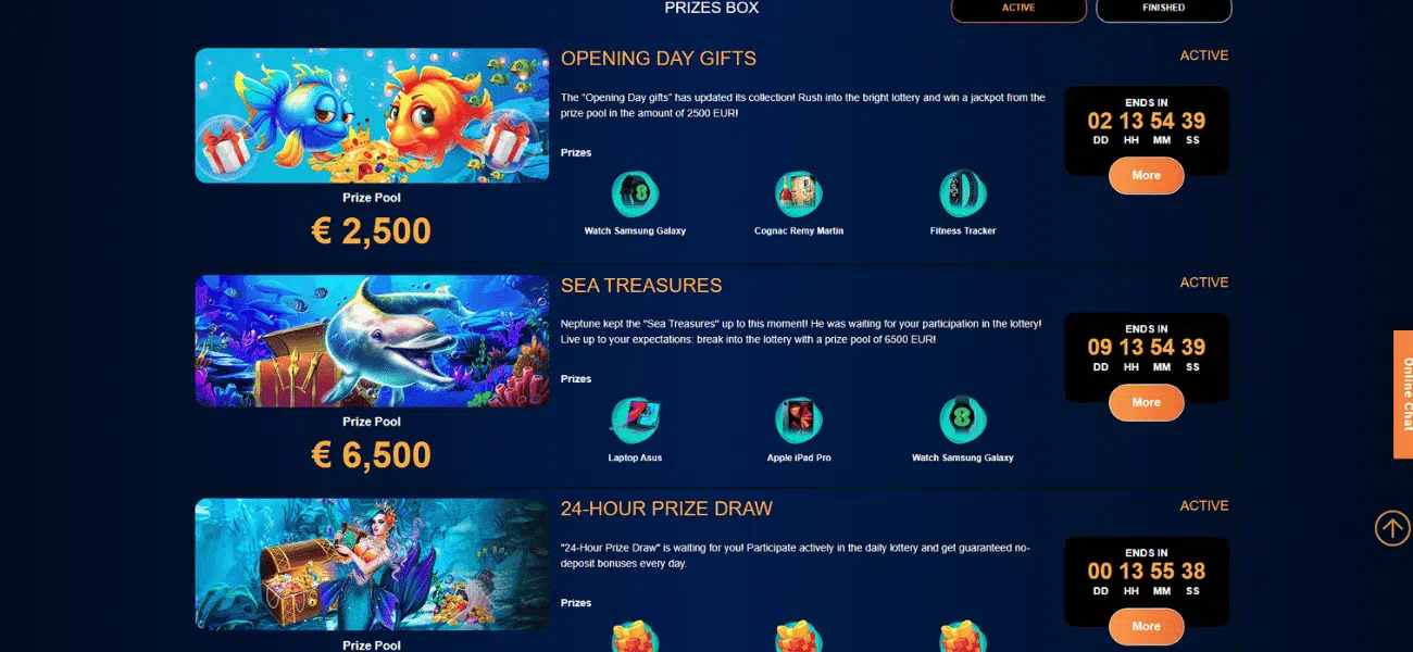 euphoria wins casino prizes box