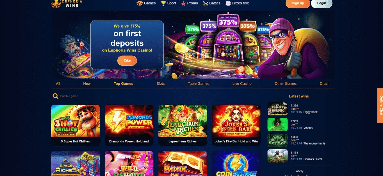 euphoria wins casino review