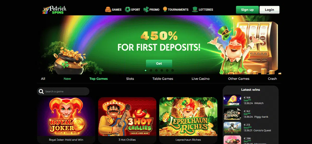 patrick spins casino review