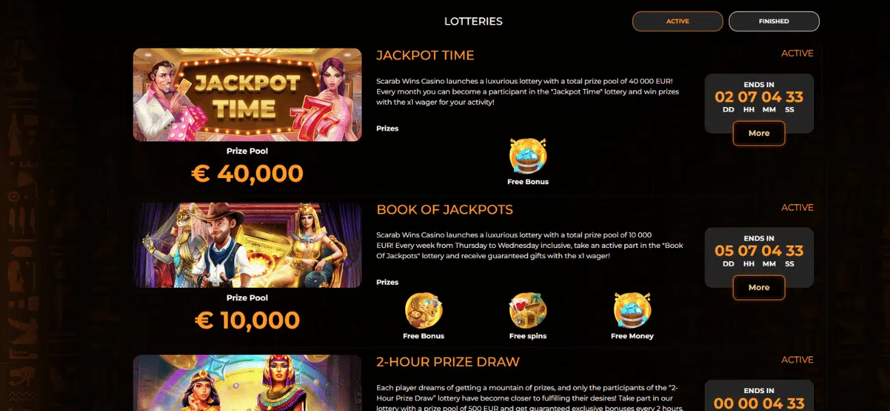 scarab wins casino lotteries