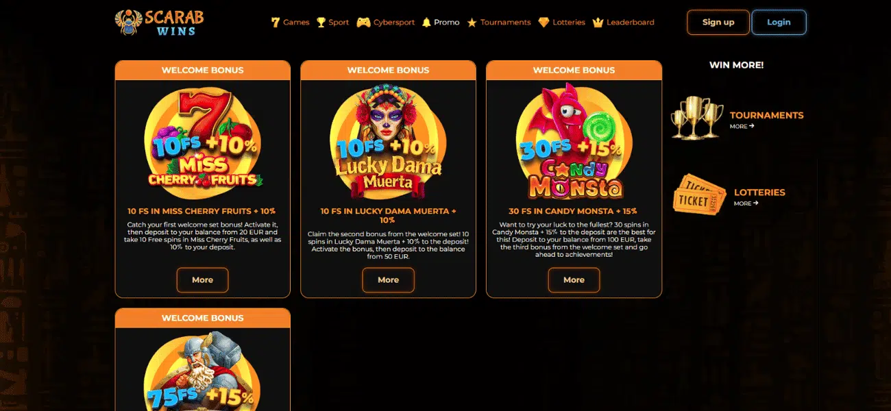 scarab wins casino promotions