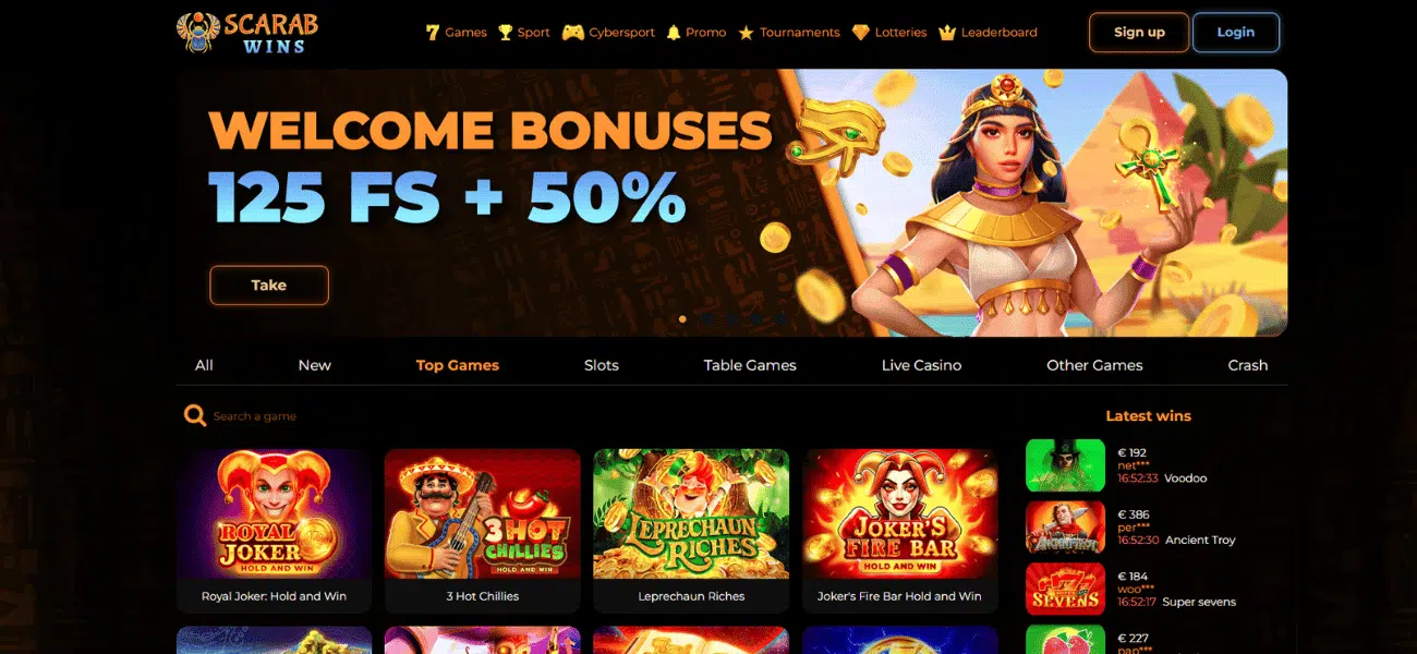 scarab wins casino review