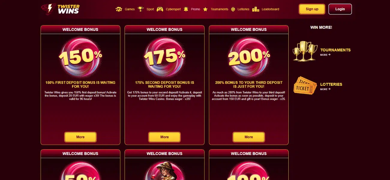 twister wins casino promotions
