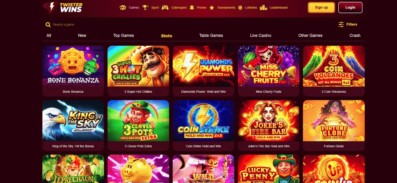 twister wins casino slots lobby