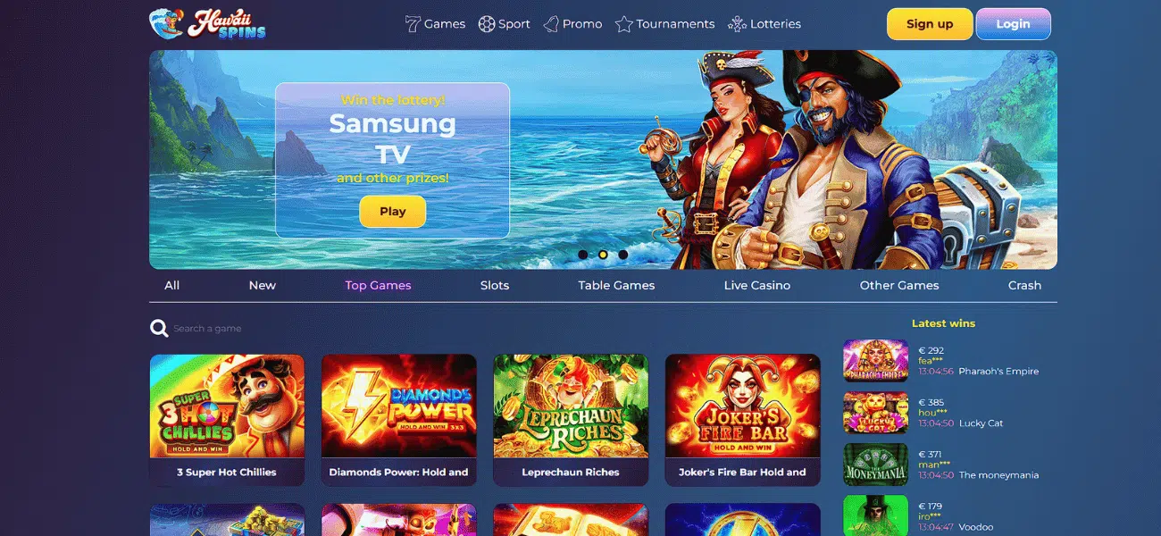 hawaii spins casino review
