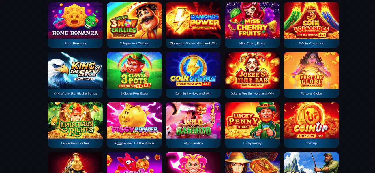 yeti win casino slots lobby