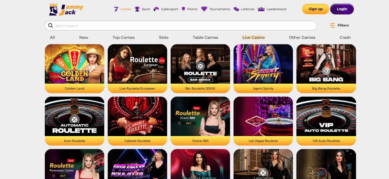 jammy jack live casino