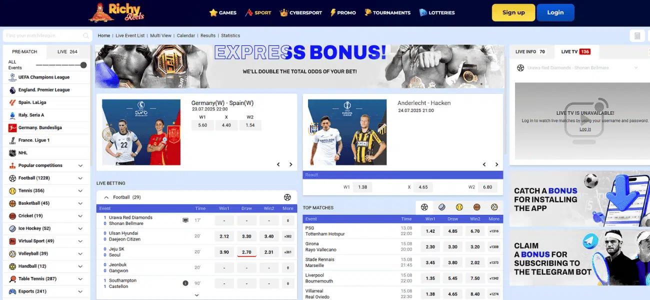 richy reels bookmaker review