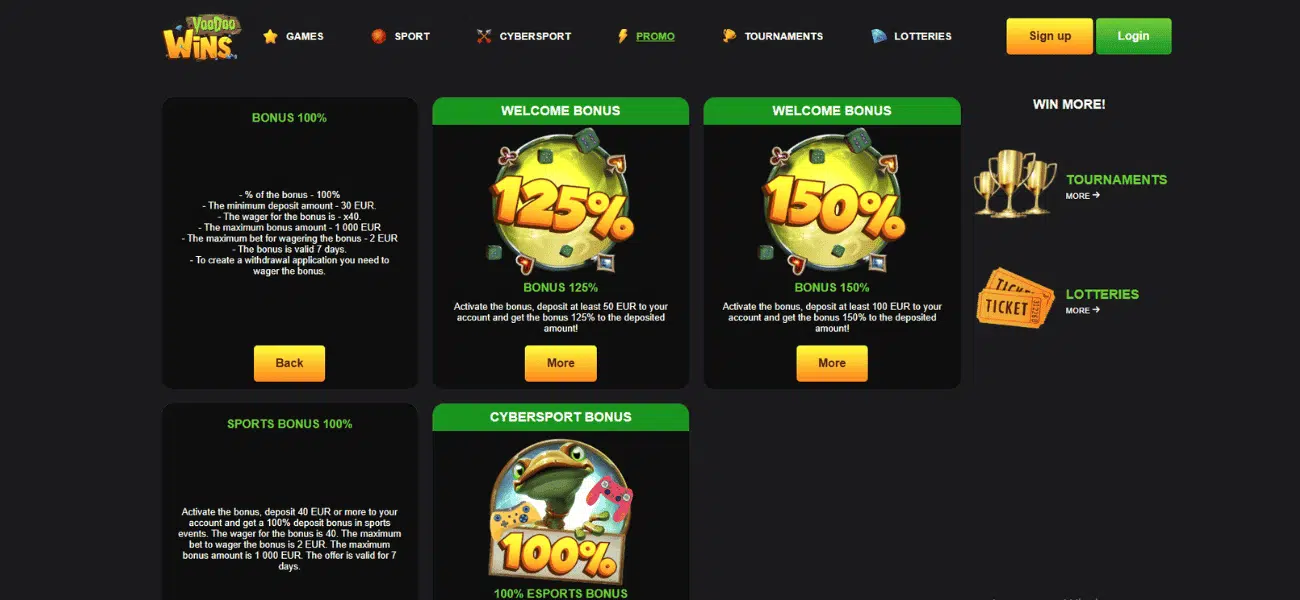 voodoo wins casino promotions