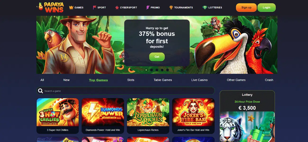 papaya wins casino review