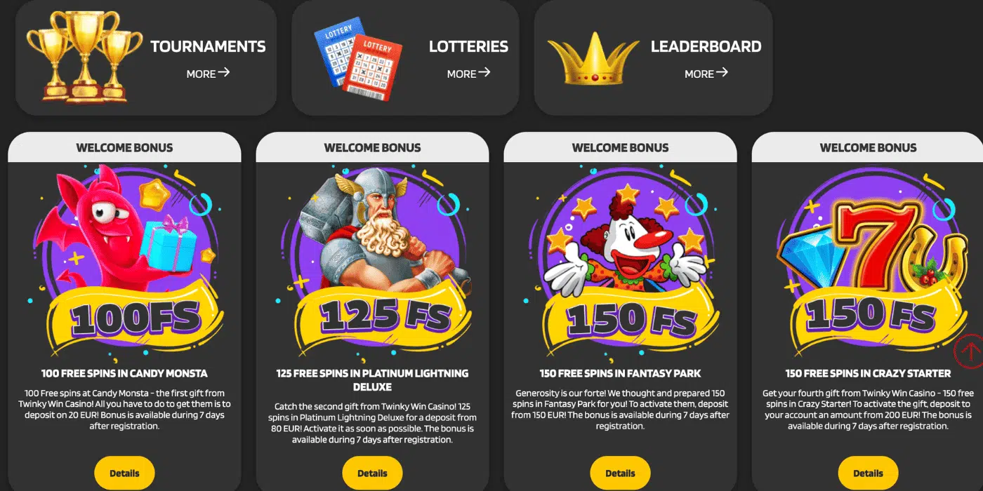 twinky win casino bonuses