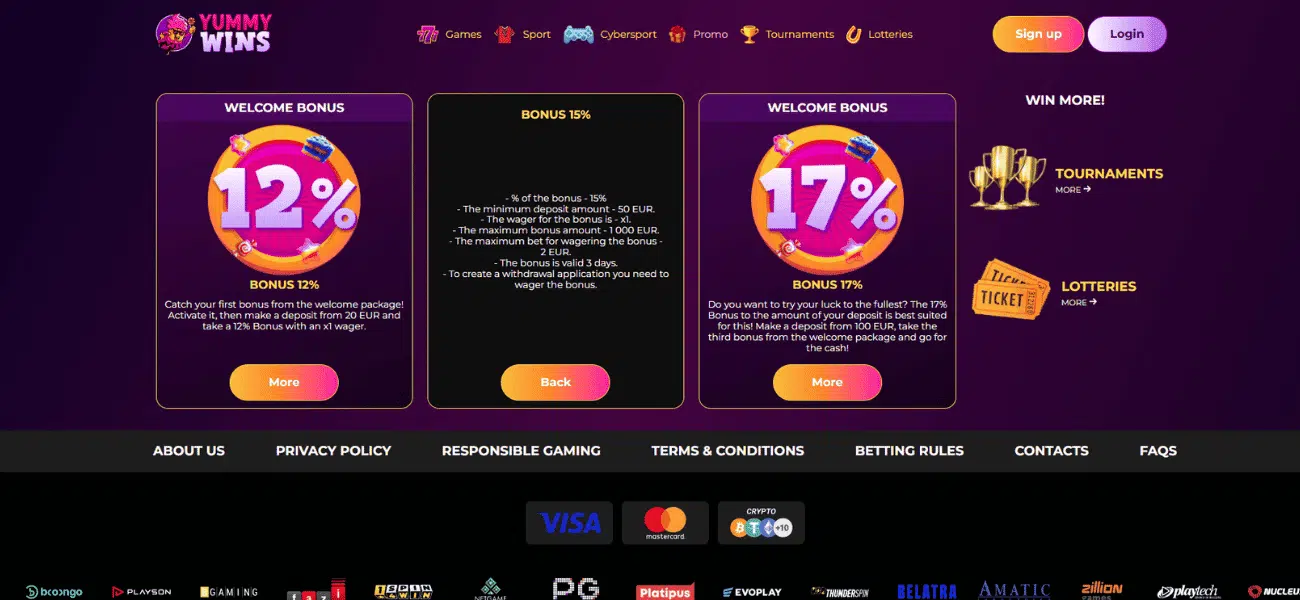 yummy wins casino promotions